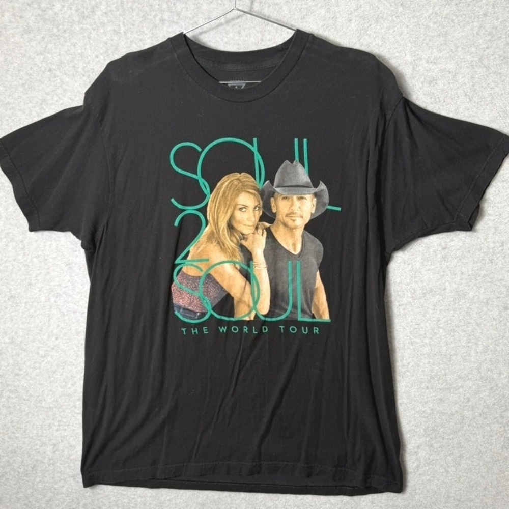 Tim McGraw Faith Hill Soul2Soul World Tour 2017 TShirt Mens XL Black Concert Tee